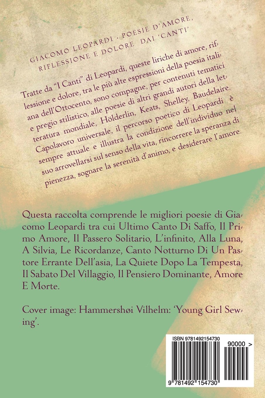 Giacomo Leopardi Poesie D Amore Riflessione E Dolore Italian Edition Berlinguer Giulia Amazon Com Books