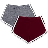 URATOT 2 Pack Cotton Sport Shorts Yoga Dance Short Pants Summer Athletic Shorts