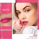 Oulac Matte Liquid Pink Lipstick Vegan Rose Oil Vitamin E M09 view 2