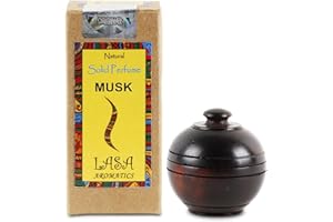 Lasa Aromatics Natural Solid Perfume Body Musk In Wooden Jar - 6 gm (Musk)