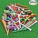 KOFULL Professional 2-3/4 Deluxe Wood Colorful Golf Tee -100 Count(Mix)