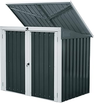 Zelsius Gerateschrank B 158 X T 101 X H 134 Cm I Anthrazit I Gartenschrank Fur Den Aussenbereich I Wetterfest Und Wasserdicht I Mulltonnenbox Fur 2 Tonnen Amazon De Garten