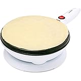 Cordless Crepe Maker with Recipe Guide, Makes Large 7.5" Wide Crepes, Non-Stick Dipping Plate plus Electric Base and Spatula,