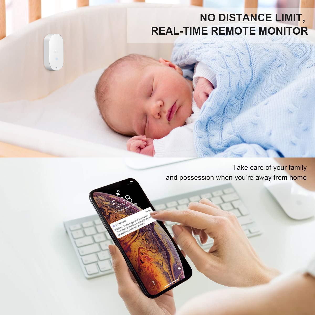 Govee Upgraded Indoor Outdoor Thermometer Hygrometer, WiFi Digital