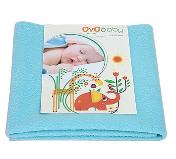 OYO BABY - Water Proof and Reusable Mat/Bed Protector/Absorbent Dry Sheets (70cm X 50cm, Small) - Sea Blue