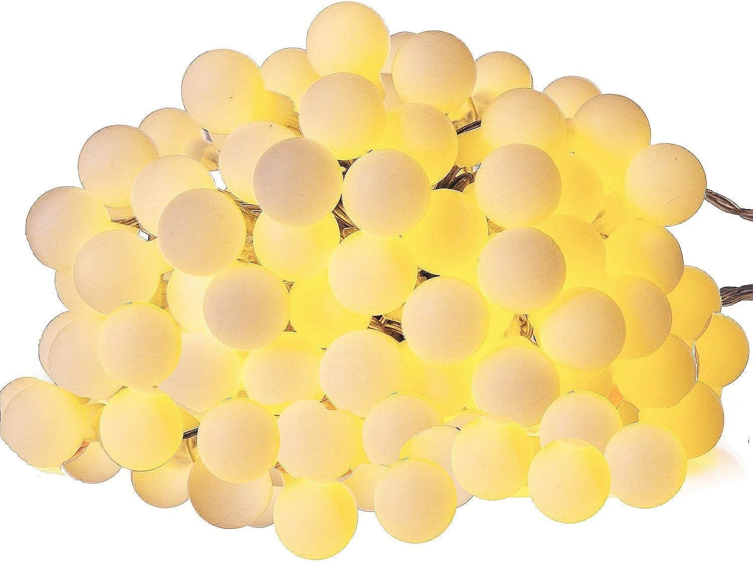 JZK 5m 16.4ft Warm White 50 LED Ball String Light Battery Operated Fairy Light for Outdoor Garden Indoor Bedroom Decoration for Wedding Birthday Party Christmas - Image 3