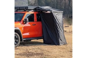EMKK Awning 270 Passenger Side,Dark Gray Cover with Black Cover Universal, 4x4 Outdoor Freestanding,Overland Tent Shelter,Folding Portable Car Awning SunShelter for Camping, Driving Side