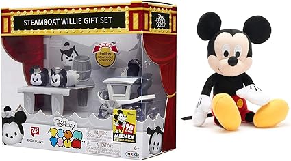 peluche de mickey mouse blanco y negro