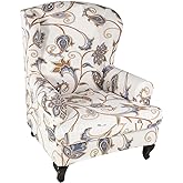 KRFOONN Wingback Chair Cover Slipcovers 2 Piece Stretch Wing Chair Covers Spandex Sofa/Armchair Non-Slip Furniture Protector for Living Room, Color01