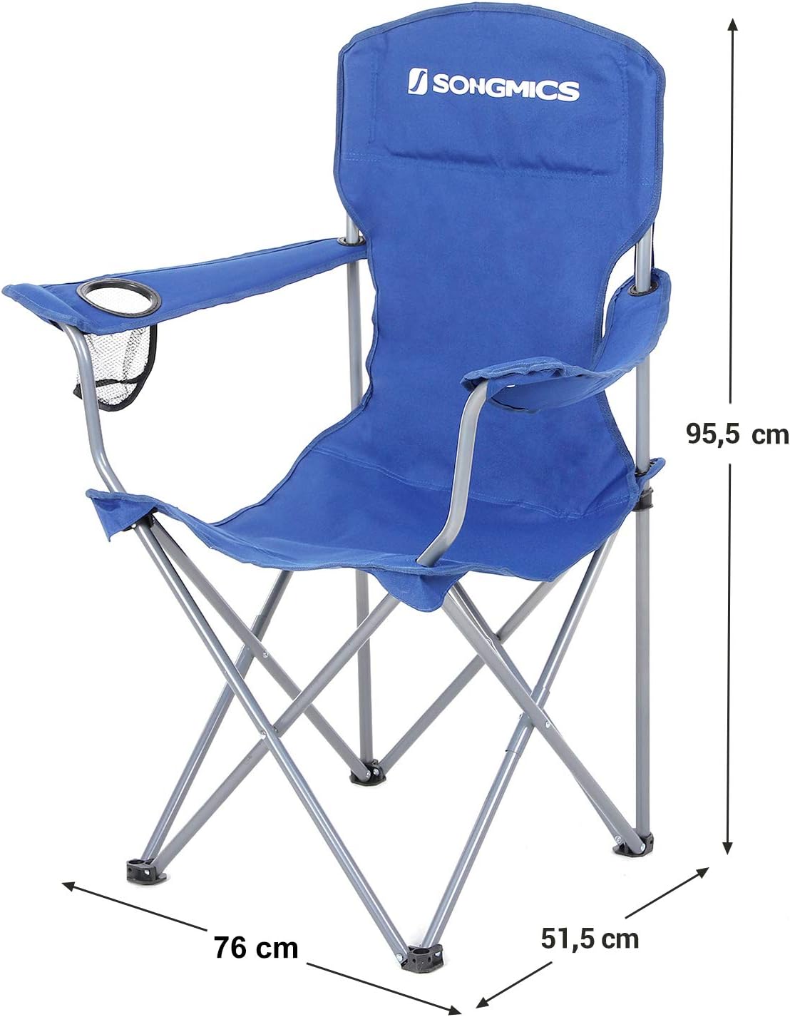 SONGMICS Set of 2 Folding Camping Chairs, Comfortable, Heavy Duty Structure, Max. Load Capacity 150 kg, with Cup Holder - Image 5