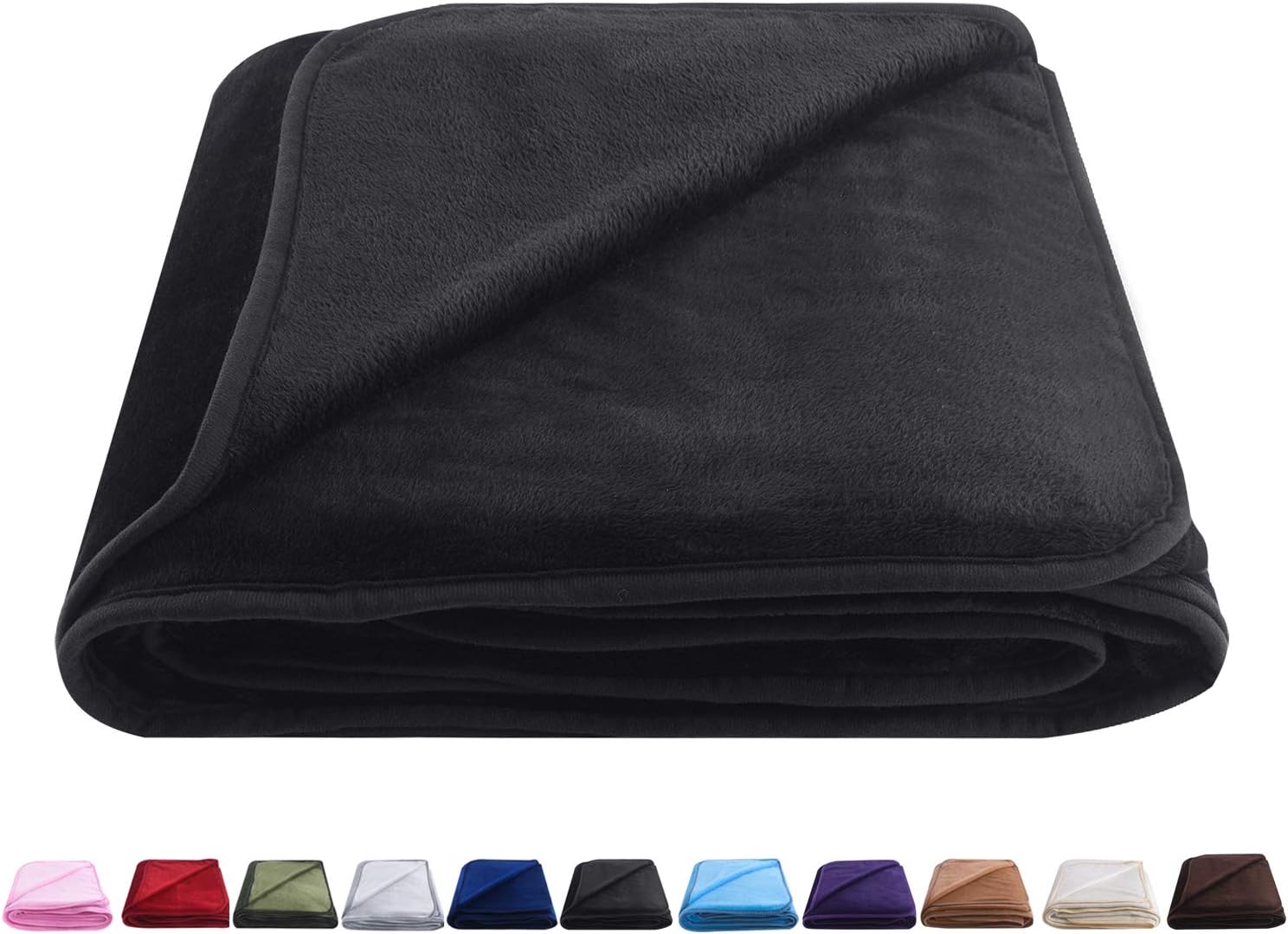 OBOEY Polar Fleece Blankets Queen Size for Spring Summer All Season 350GSM Lightweight Microfiber Anti-Static for Bed, Couch, Home, Sofa, Car, Airplane, and Outdoors 90" x 90"(Dark Gray Queen): Home & Kitchen