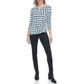 Calvin Klein Women's Plus 3/4th Sleeve Printed Blouse Top