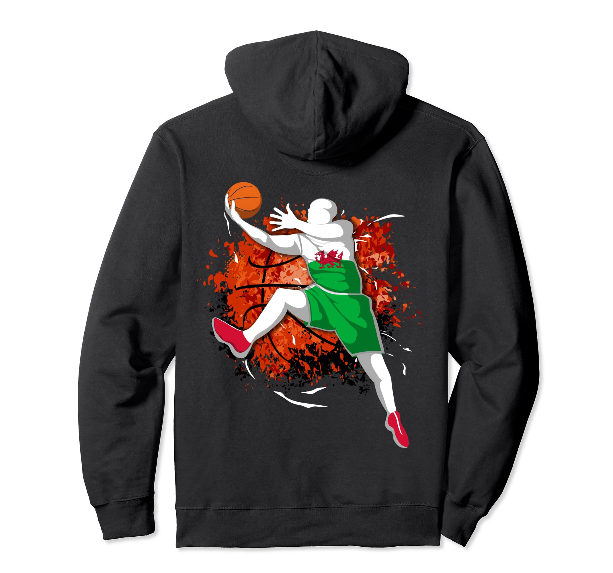 Proud Wales Basketball Lovers Welsh National Flag Pride Pullover Hoodie