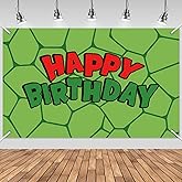 Zorpex 3x5ft Cartoon Turtle Birthday Backdrop, Happy Birthday Decoration Background, Cute Green Animal Theme Party Supplies Outdoor Indoor Photo Banner