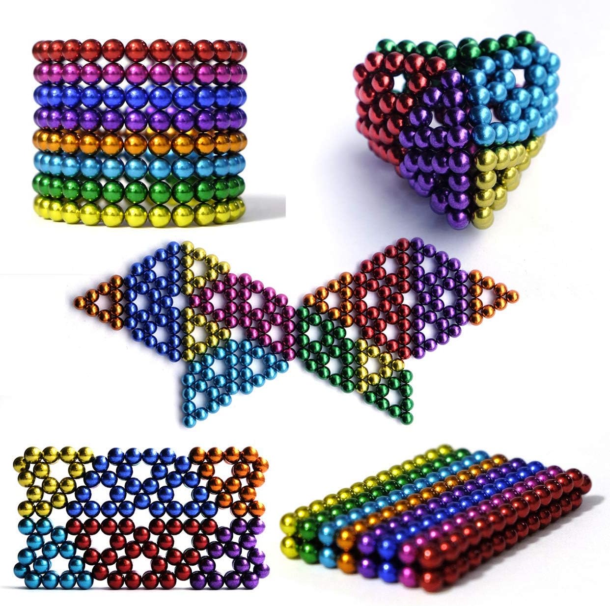 sunsoy 3MM 1000 Pcs Colorful Balls Cube Fidget Gadget Toys Rare Earth Office