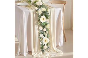 LZNPA Spring Garland 6FT Hydrangea Flower Garland Faux Greenery Garland Leaf Vine Garland Garlands for Decoration for Spring Indoor Outdoor Garden Farmhouse Porch Wall Wedding Room Home Decor (White)