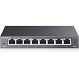 TP-Link TL-SG108E 8-Port Gigabit Easy Smart Switch with 8 10/100/1000 Mbps RJ45 Ports, MTU/Port/Tag-Based VLAN, QoS and IGMP