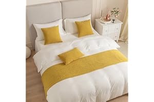 Tophacker Hotel Bed Runners for King Size Bed Bedspreads Solid Color Bed Runners Scarves Modern Bed Throws for Foot of Bed Queen King Size Home Decoration (Color : H, Size : 45X180cm(1.5mbed))