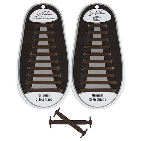 Di Ficchiano Premium No Tie Shoelaces für Kinder und Erwachsene/Flache elastische Schnürsenkel für Sneaker, Sport- und Freize