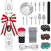PELCAS Electric Nail File, 10 Speeds Cordless Nail Drill with LED Light, Portable Manicure and Pedicure Kit, Nail Grinder with LCD Screen for Human, Pet, Thick Toenails, Natural & Acrylic Nails