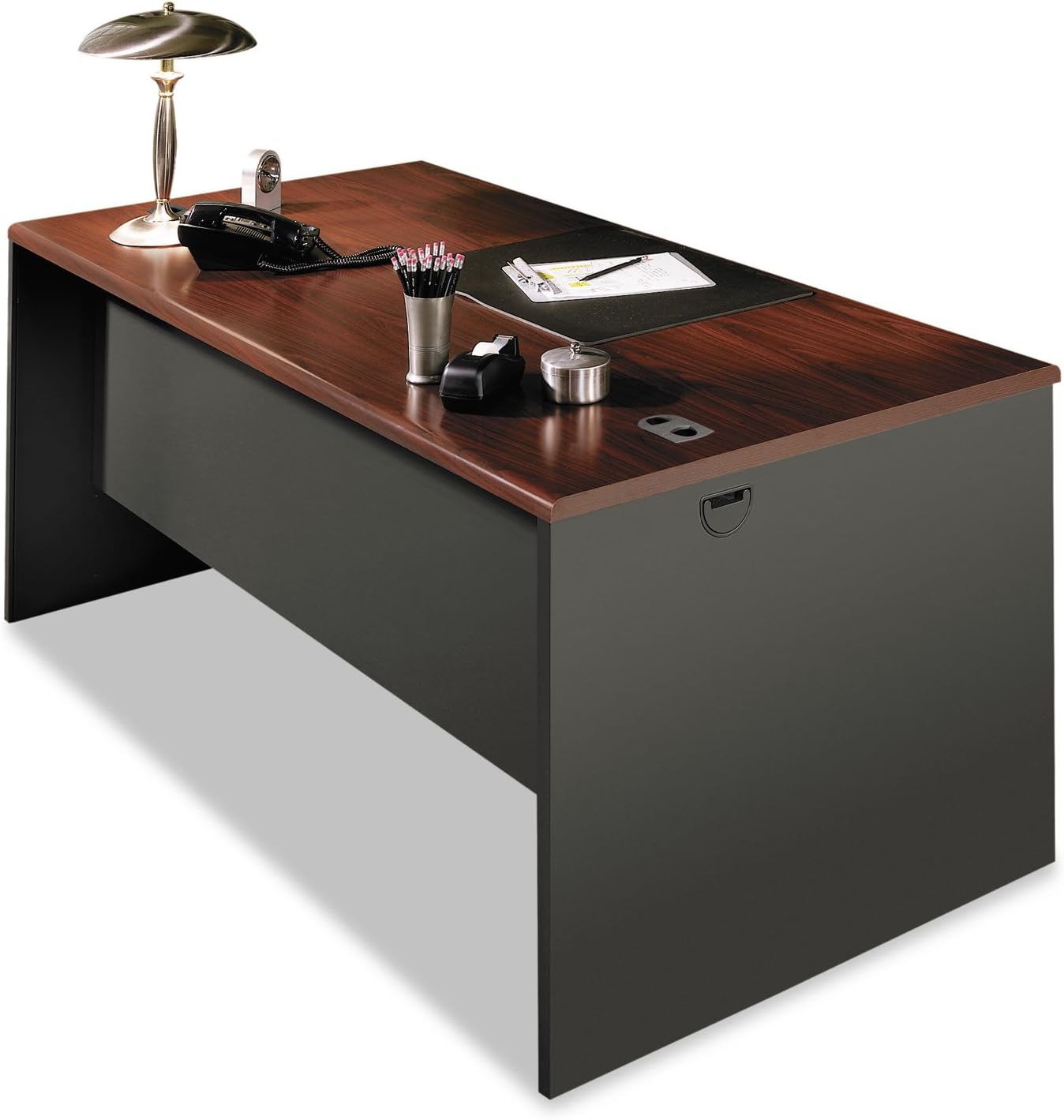 HON 38932NS 38000 Series Desk Shell, 60w x 30d x 29-1/2h, Mahogany/Charcoal