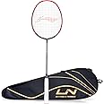 3D Calibar X Boost Carbon Graphite Strung Racquets, 83 Grams, 30 Lbs String Tension and Free Full cover(Dark Grey/Red)