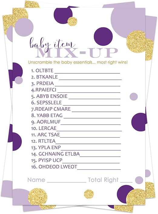 purple gold baby shower theme