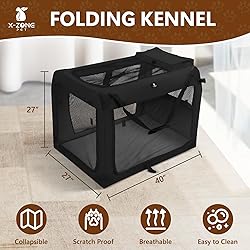 X-ZONE PET Dog Crate 3-Door Kennel, Collapsible