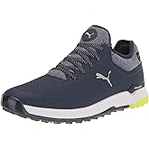 Puma Golf Men's PROADAPT ALPHACAT Golf Shoe, Peacoat-Puma Silver-Safety Yellow, 7
