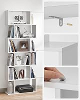 VASAGLE 6-Tier Bookshelf 24 x 70 x 191.6 cm Matte White LBC61WT Room Divider view 6