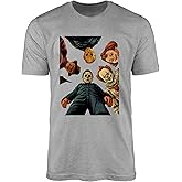 Horror Movie Inspired T-Shirt – Vintage Style Scary Faces Graphic Tee – Unisex Spooky Halloween Shirt