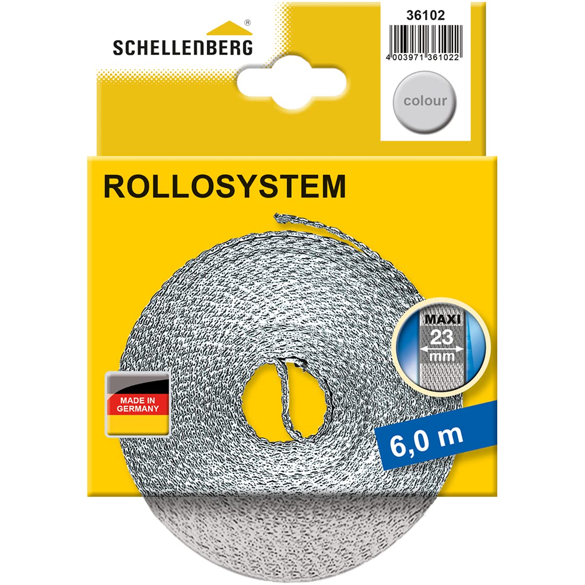 Schellenberg Maxi 36102 Roller Shutter Belt 23 mm 6 m Grey