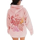 VILAGRAH Y2K Embroidered Hoodies for Women Graphic Hibiscus Oversized Pullover Sweatshirt Cute Teen Girls Preppy Hoodie