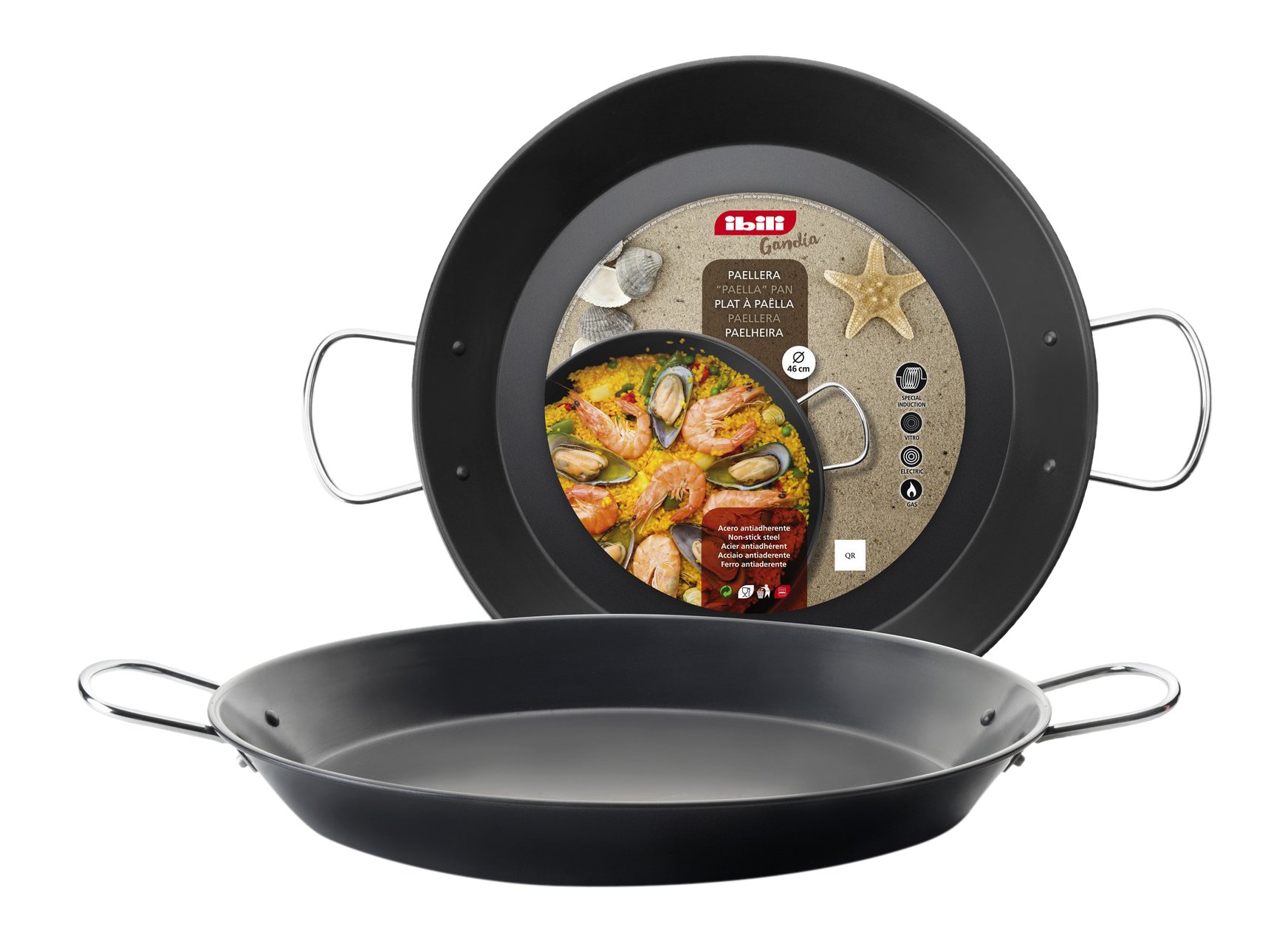IBILI Inducta Paella Pan, 40 cm, Steel, Non-Stick, 9 Servings