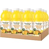 Sunberry Farms Pineapple Orange Nectar Juice Drink, 16 Fl Oz Bottles, Pack of 12, Tropical Fruit Beverage, Gluten Free, Non-GMO, No Preservatives, Vitamin C