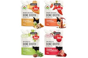 Broya Bone Broth Variety Pack - Grass-Fed Beef Bone Broth and Organic Chicken Bone Broth - Keto and Paleo Friendly, Gluten-Fr