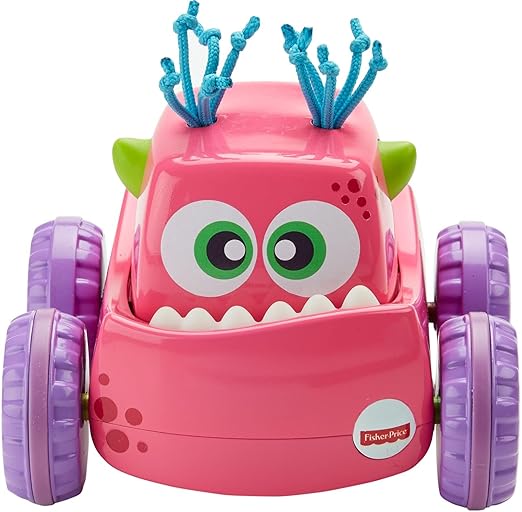 Fisher-Price DRG14 Monster Truck Push and Go Grobmotorik Spielzeug in pink, ab 9 Monaten