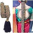 THANU'S CRAFT Maggam work Indian jada Bharatanatyam poola jadalu kunjalam Billalu set braid hair extensions (kunjalam for hair)
