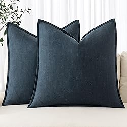 MIULEE Decorative Linen Pillow Covers 16x16 Inch