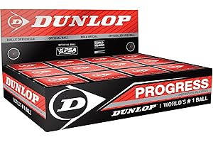 Dunlop Squash Balls Progress Red, for Recreational and Hobby Players - Medium Speed