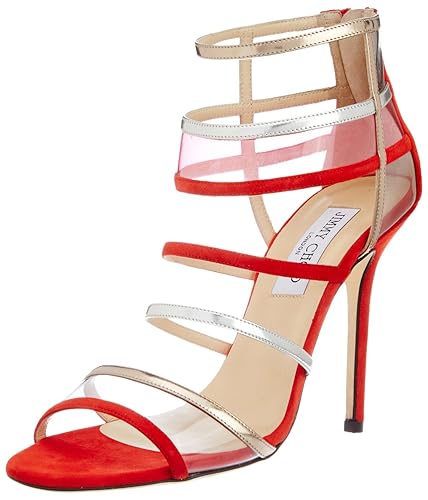 Buy Vogue Jimmy Choo Women S Red Leather Fashion Sandals 6 Uk At Amazon In