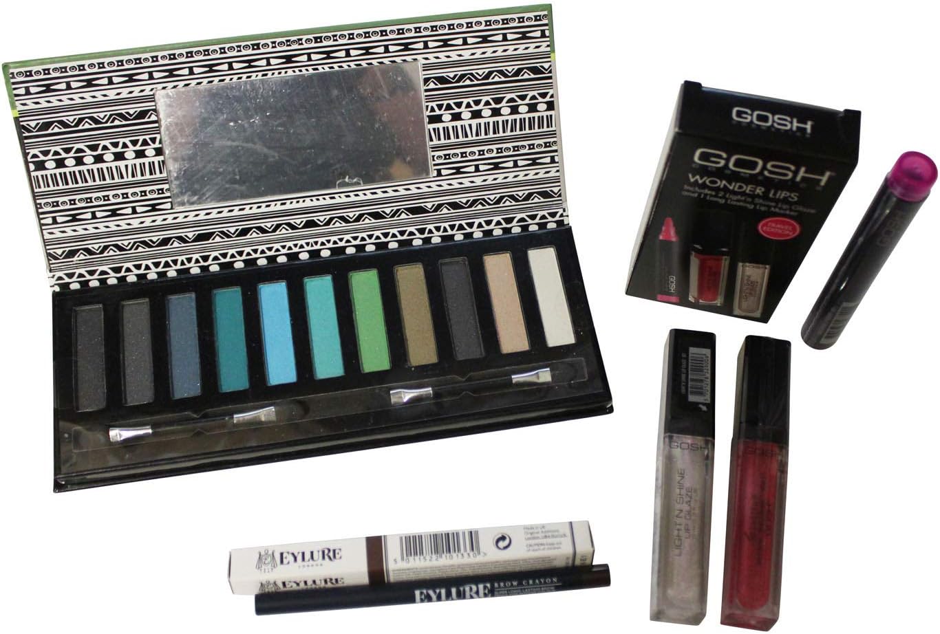 Makeup Bundle – Technic Fashionista Eyeshadow Palette – Gosh Wonder Lips – Eylure London Eyebrow Crayon