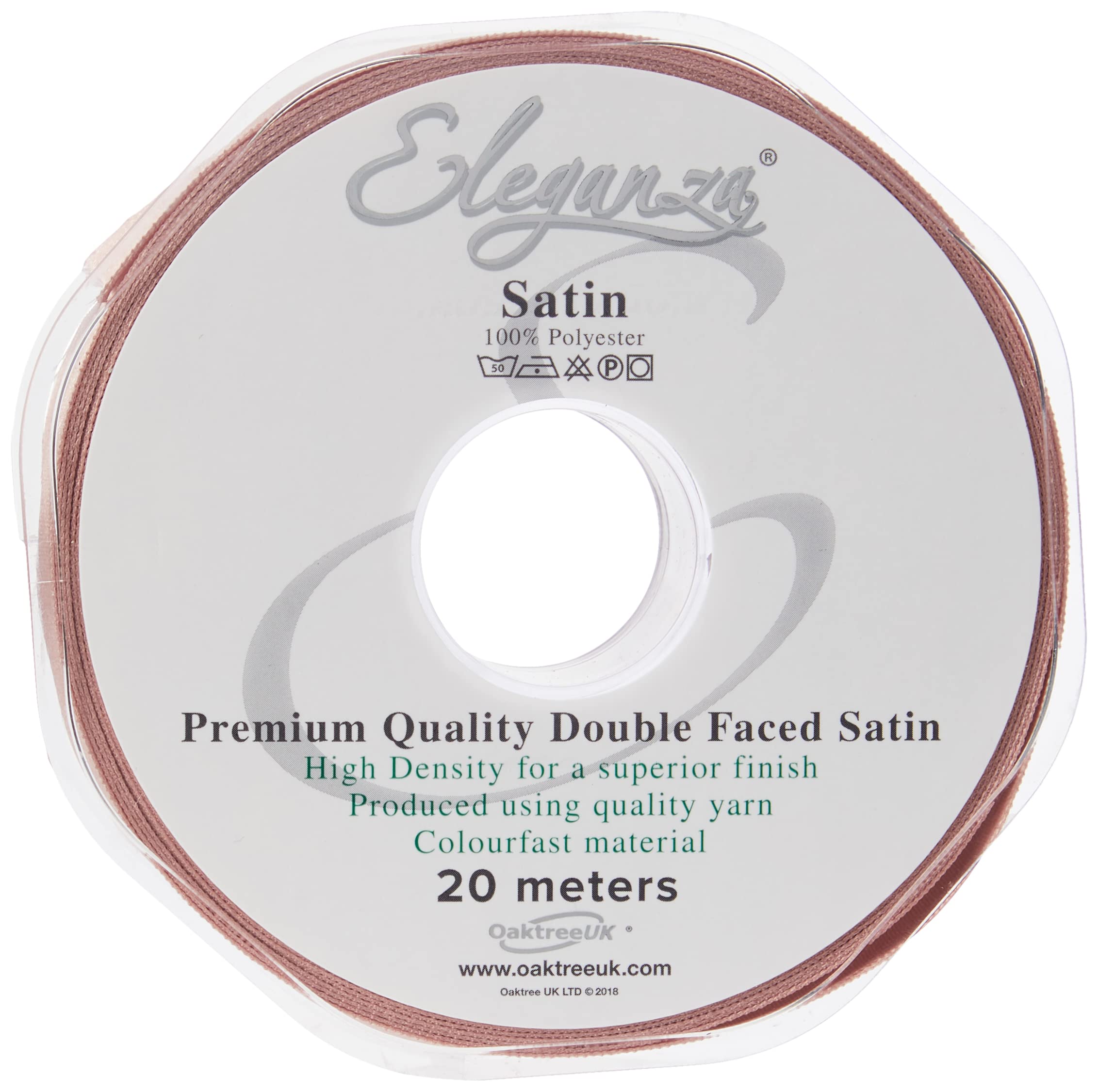 ELEGANZA Premium Quality Satin Ribbon, Rose Gold, 11 x 11 x 3 cm