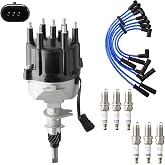 MOAUTO Ignition Distributor w/Cap &amp; Rotor and 6 Iridium Spark Plugs with Wire Set Tune Up Kit 56027027 84-4694 Compatible with Jeep Grand Cherokee 1994-1997 Wrangler 1994-1995 1997 4.0L L6