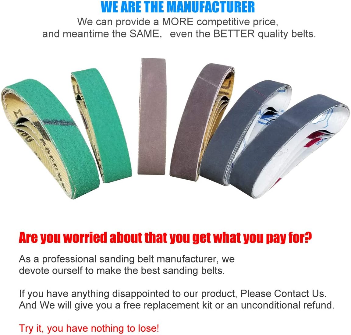 24 Pcs Knife Sharpener Sanding Belts, 3/4" x 12" Replacement Belt Kit for the Ken Onion Edition Work Sharp Knife & Tool Sharpener - 4 belts each of 80/120/240/400/1000/1200 Grits - - 