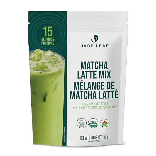 Jade Leaf Matcha Latte Mix, Original, 150g / 5.3oz | Sift-Free Matcha Powder for Lattes - Lightly Sweet Matcha Green Tea Powder w/ Unrefined Cane Sugar - Easy to Make