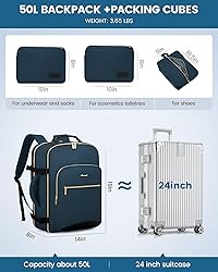 LOVEVOOK Carry on Backpack, 50L Travel Backpack