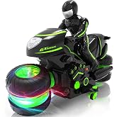 iappadore Remote Control Motorcycle for Boys 4-7, 2026 New RC Dirt Bike Toys with RGB Color-Changing Wheels &amp; Exclusive Sideways Glide, 2.4GHz RC Stunt Motorbike Gift for Kids 5-12