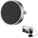 JJC Aluminum Lens Cap Cover Protector for Fuji Fujifilm X Half XHalf Digital Camera, Protective Lens Cap with PU Leather, Interior Soft EVA Material, with Anti-Lost String, Silver Color