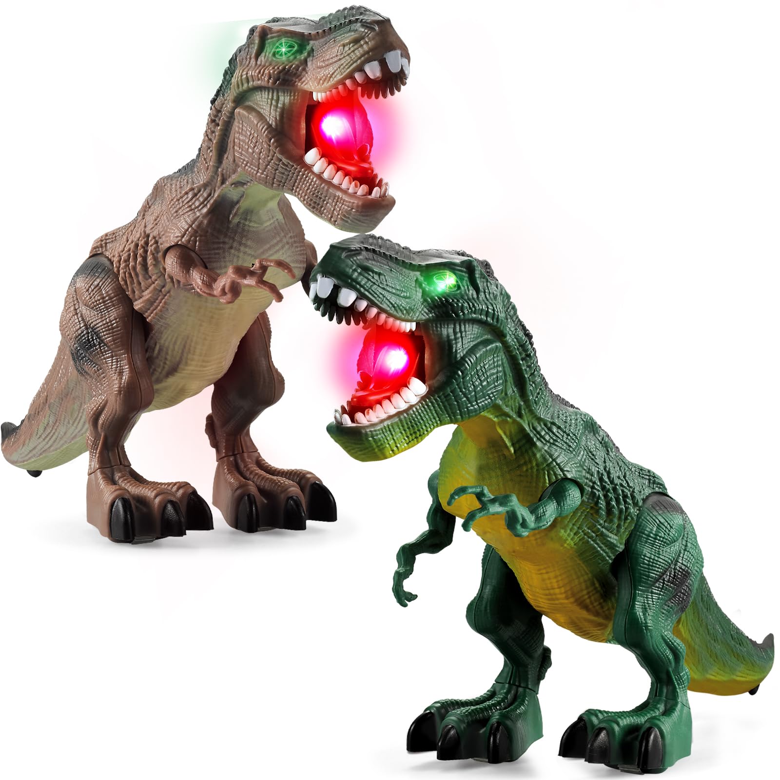 Photo 1 of 2 Pack Dinosaur Toys, Electric Walking Dinosaurs Toys for Kids 3-5 5-7 with LED Lights & Sounds & Roaring, Robot Dinosaur Figures for Boys Girls Party Favors & Birthday Gifts